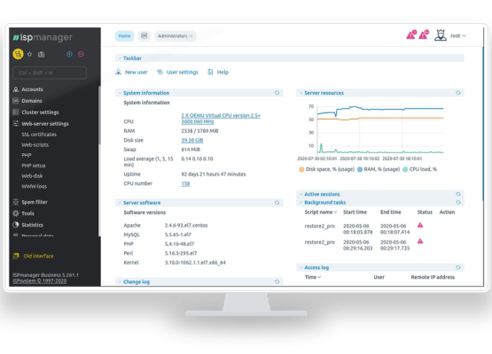 VPS preinstalat cu ISPManager