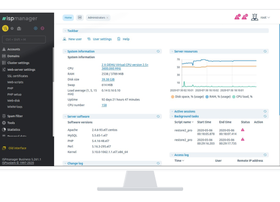 VPS preinstalat cu ISPManager