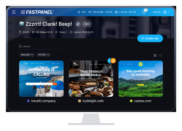 VPS with Preinstalled FastPanel in Romania