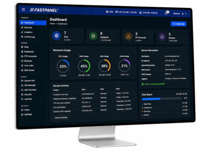 VPS Hosting with Preinstalled FastPanel: Quick and Efficient Management 2