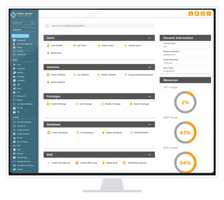 Cyberpanel Web720